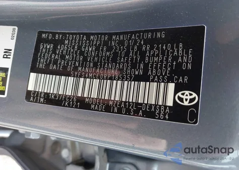 2024 Toyota Corolla Se из США, поврежденный, VIN 5YFS4MCE0RP185357